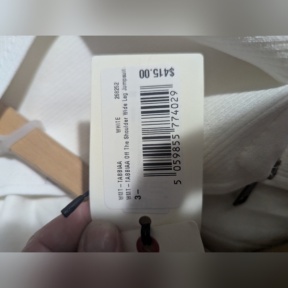 Ted Baker  Tabbiaa white off the shoulder wide leg jumpsuit. Sz 3 - Picture 14 of 16